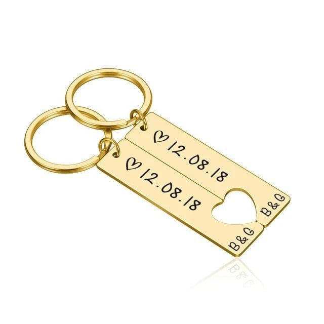 Customized Couples Keychain Boyfriend Girlfriend Keyring Husband Anniversary Valentine Day Gift Customized Couples Keychain Boyfriend Girlfriend Keyring Husband Anniversary Valentine Day Gift